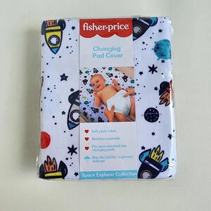 NWT Fisher Price Baby Changing Pad Cover Space Explorer Plush 16"x32"